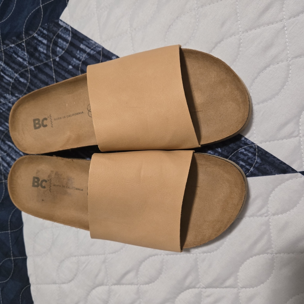 Women's BC Tan Slide Sandals Size 8
